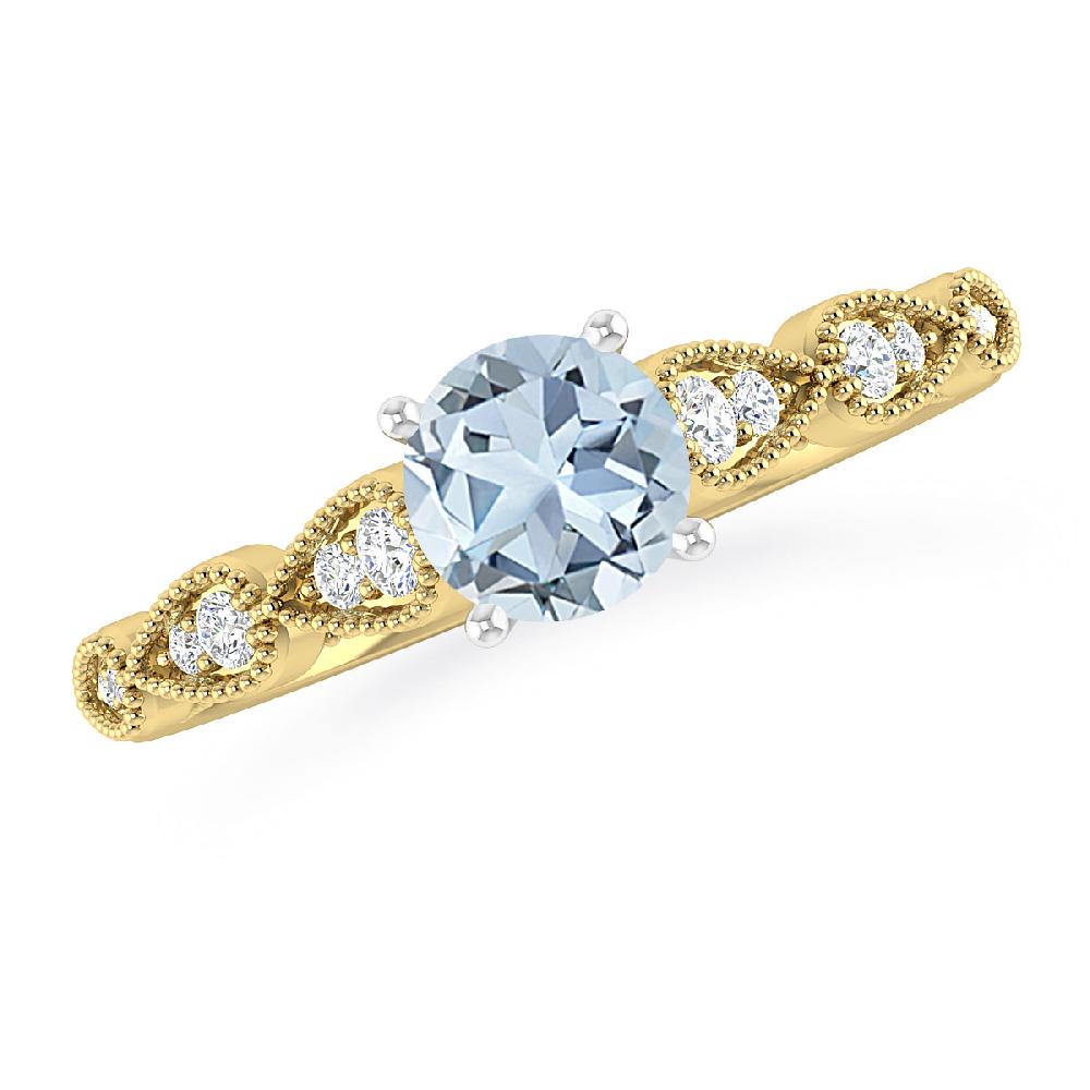 Yellow Gold - Aquamarine