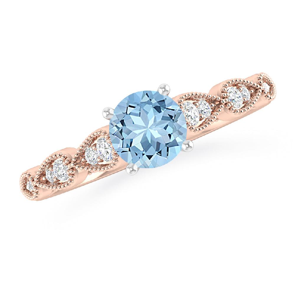 Rose Gold - Aquamarine