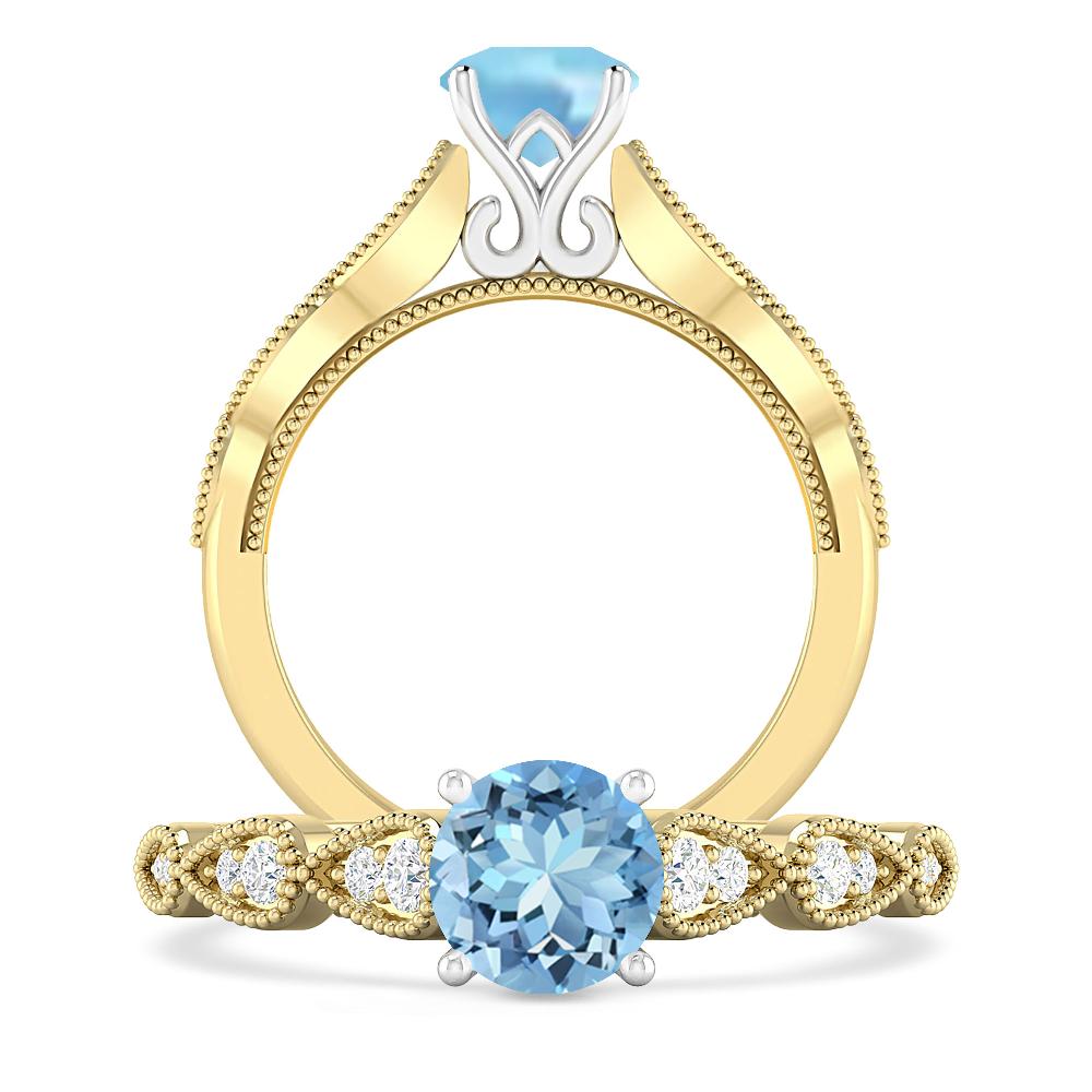 Yellow Gold - Aquamarine