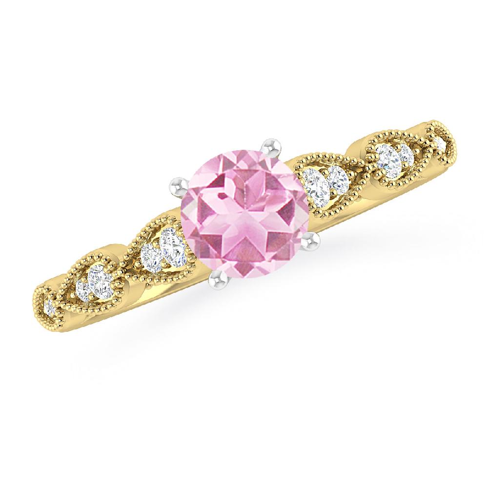 Yellow Gold - Pink Tourmaline