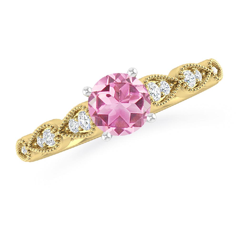 Yellow Gold - Pink Tourmaline