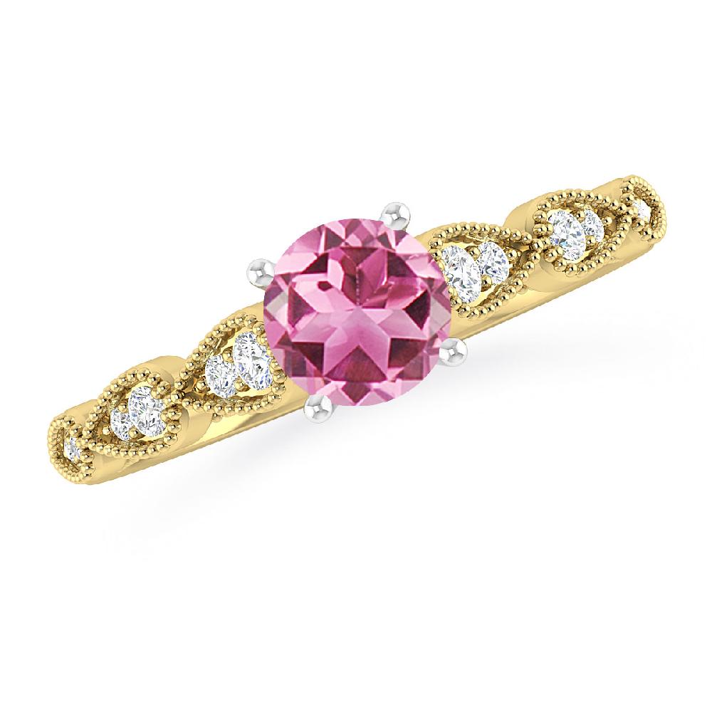 Yellow Gold - Pink Tourmaline