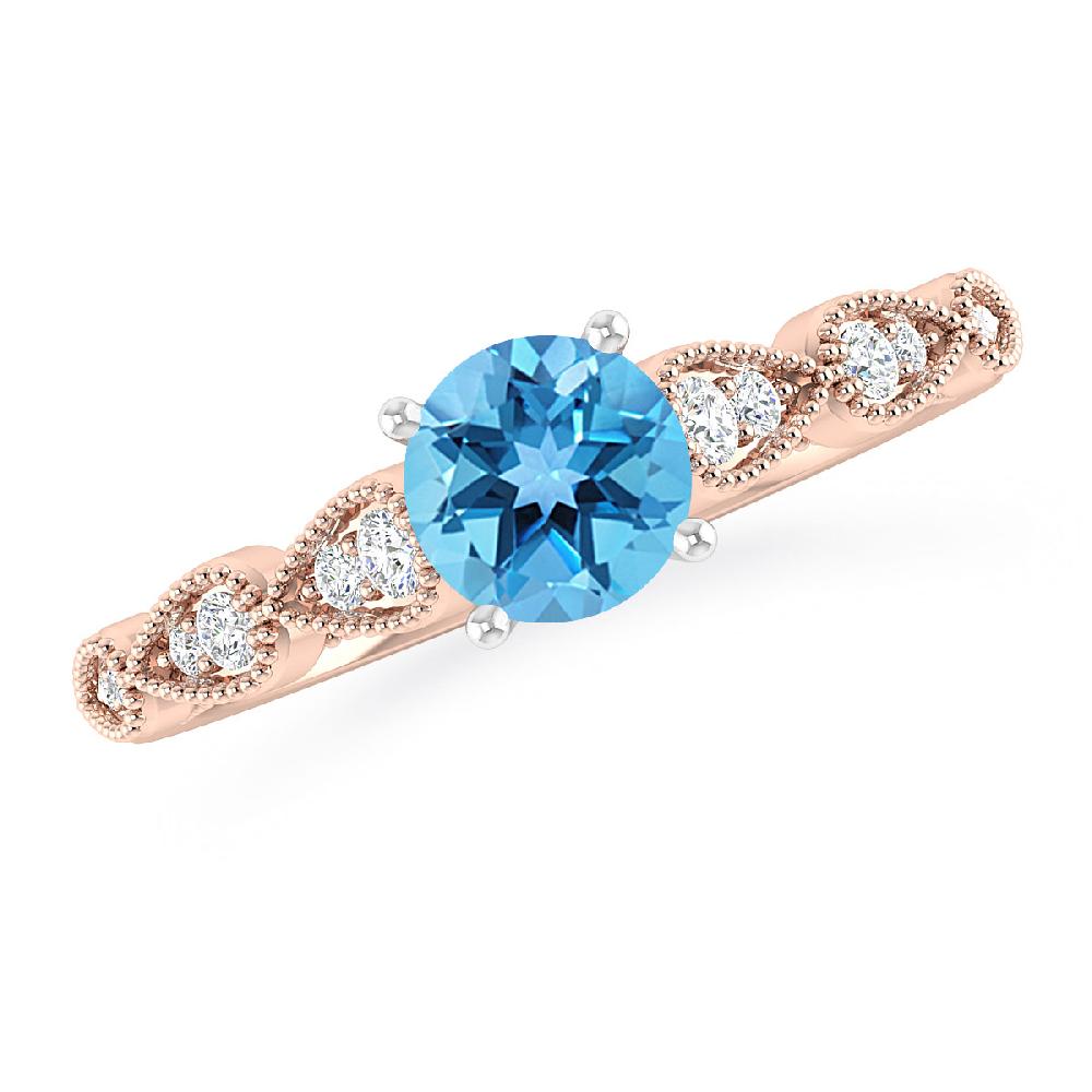 Rose Gold - Blue Topaz