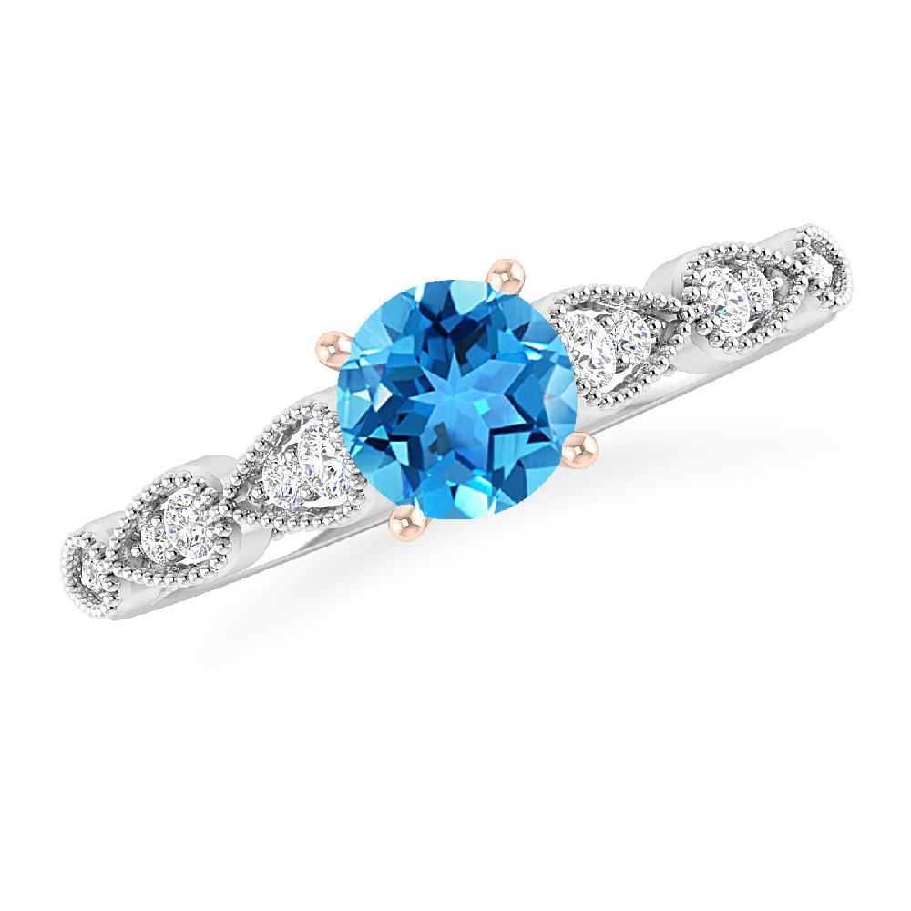 White Gold - Blue Topaz