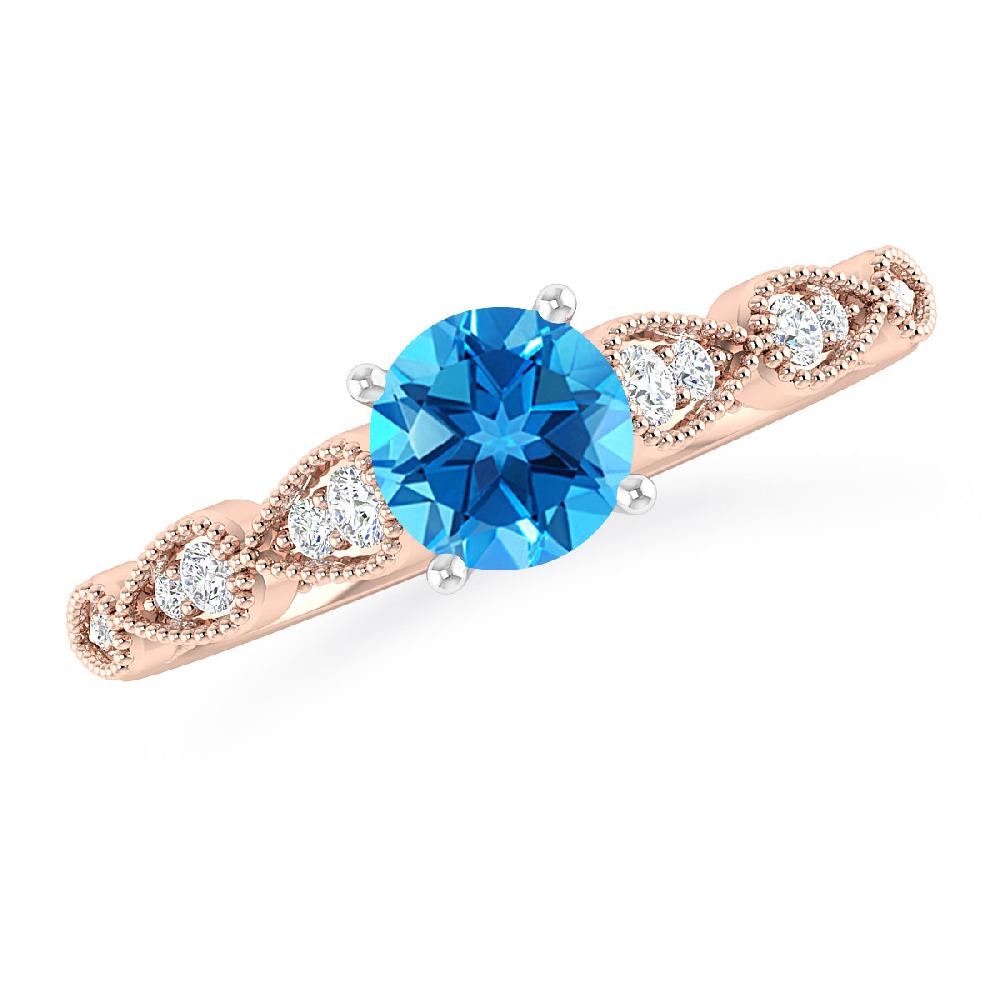 Rose Gold - Blue Topaz