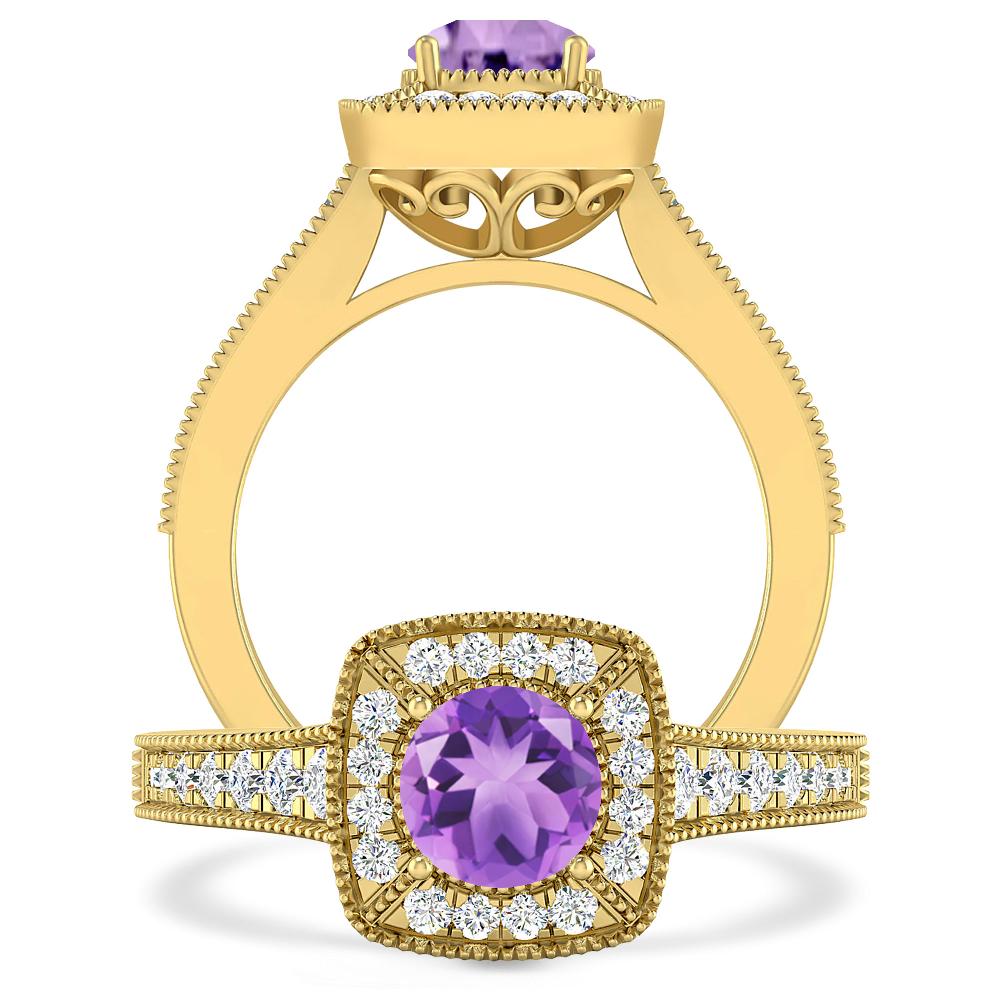 Yellow Gold - Amethyst