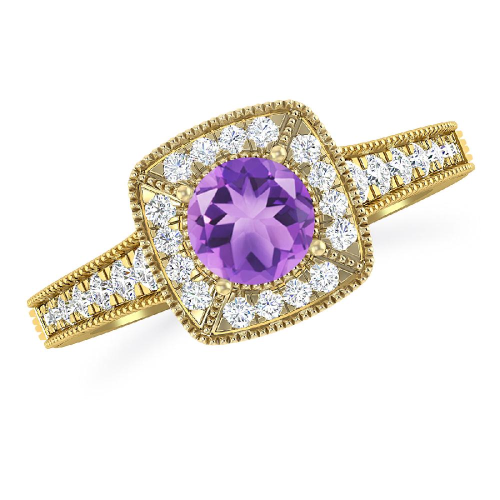 Yellow Gold - Amethyst