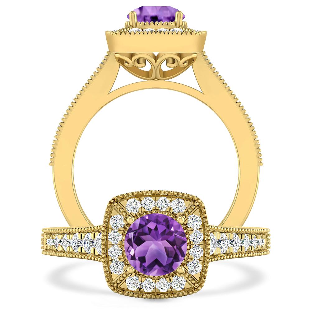 Yellow Gold - Amethyst