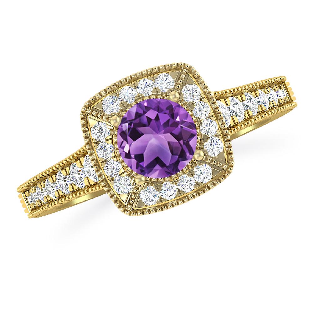 Yellow Gold - Amethyst