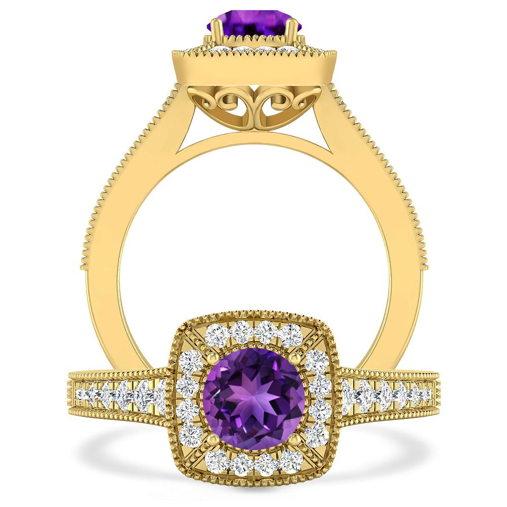 Yellow Gold - Amethyst