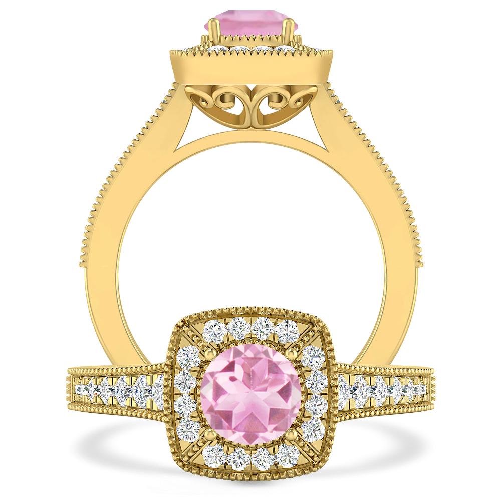 Yellow Gold - Pink Tourmaline