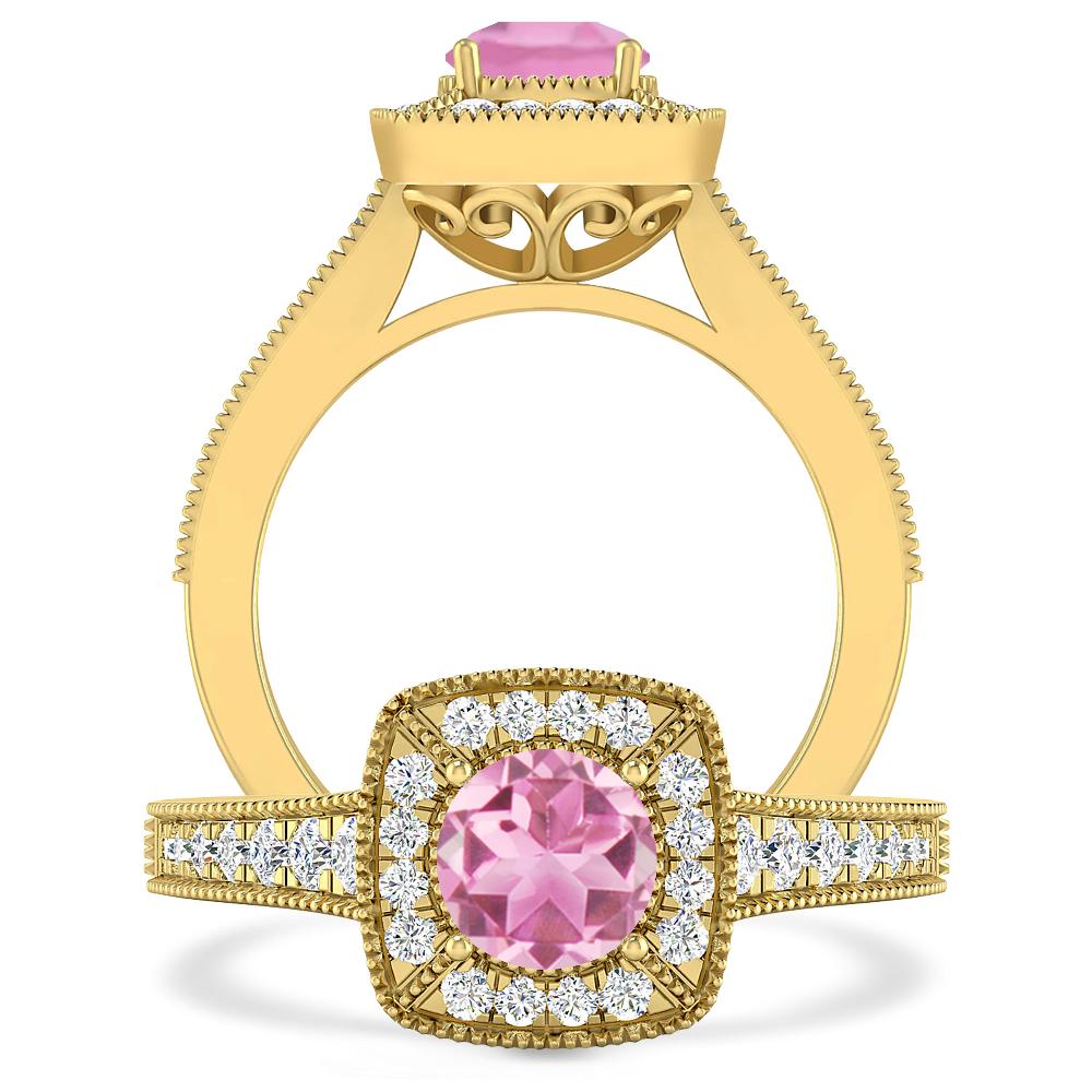 Yellow Gold - Pink Tourmaline