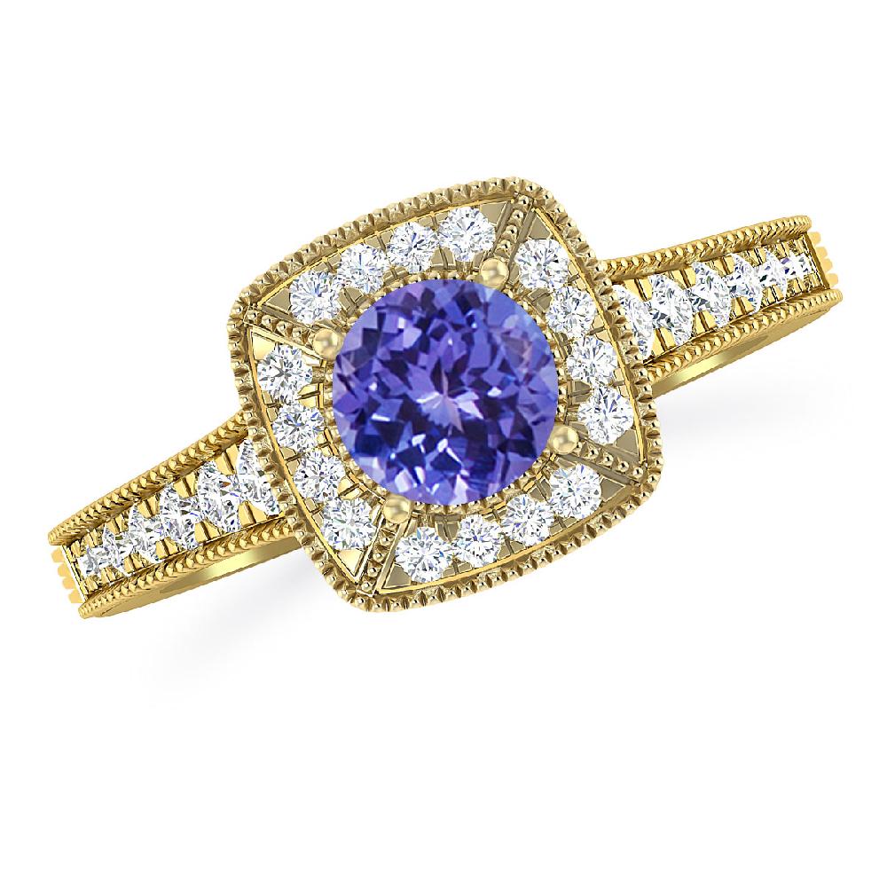 Yellow Gold - Tanzanite