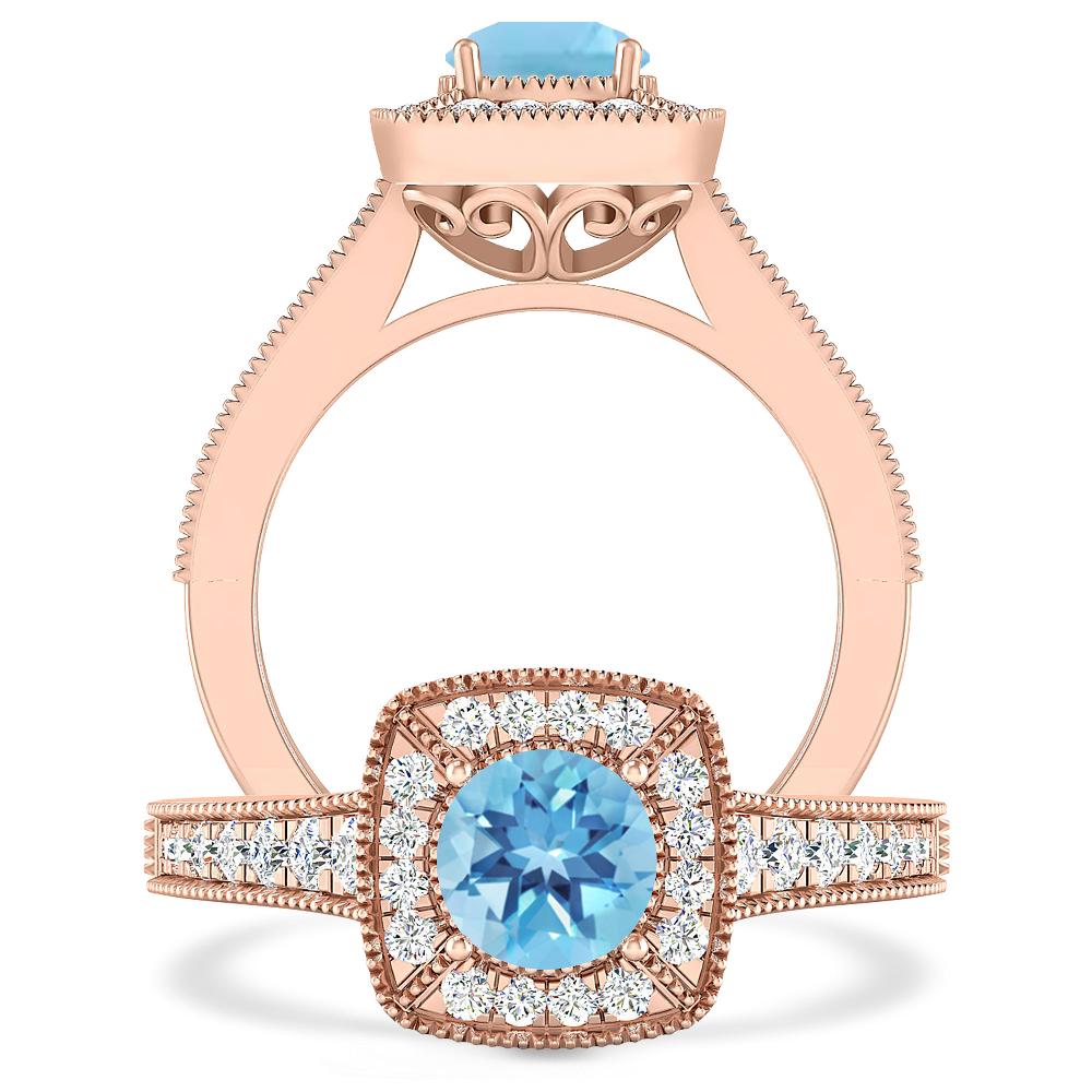 Rose Gold - Blue Topaz