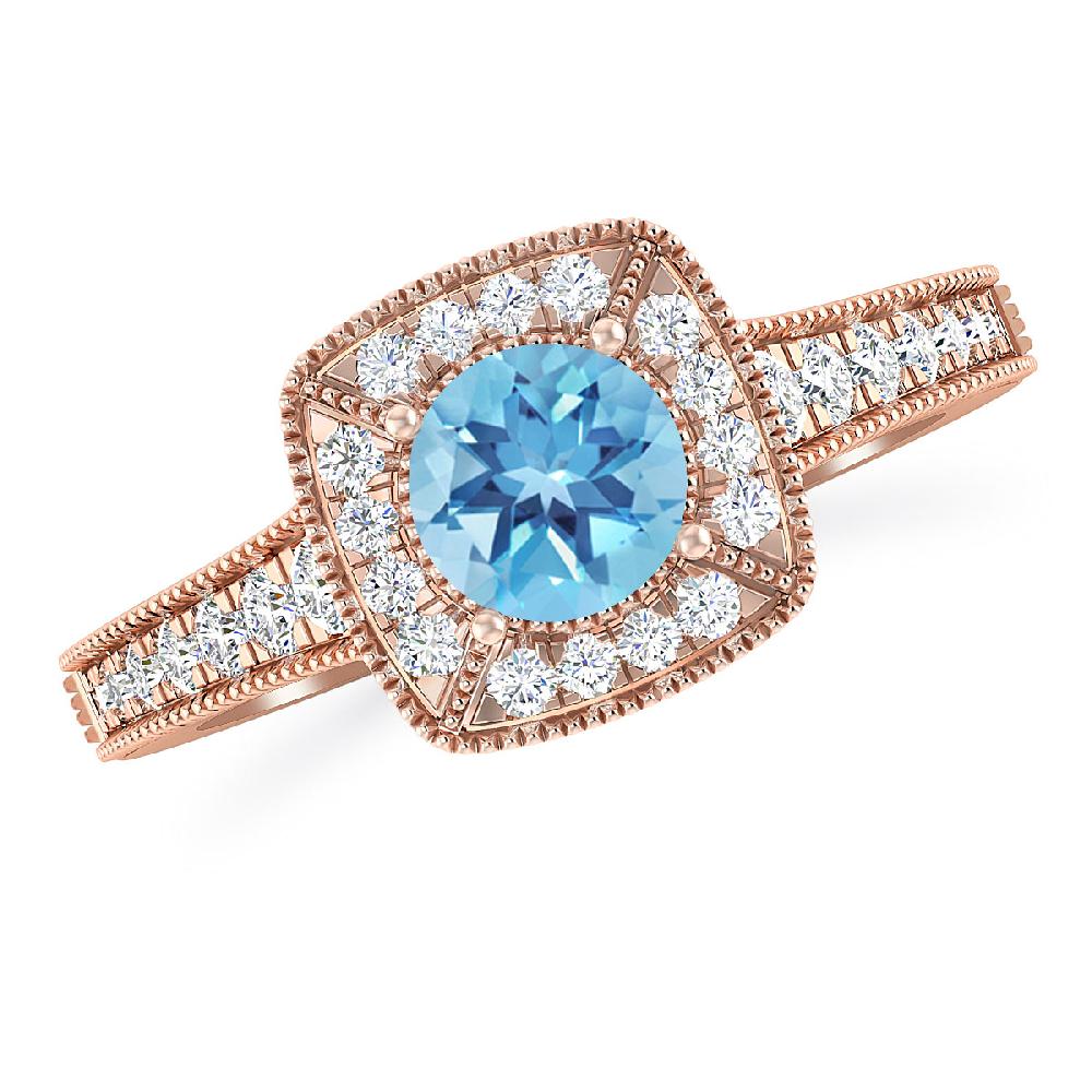 Rose Gold - Blue Topaz