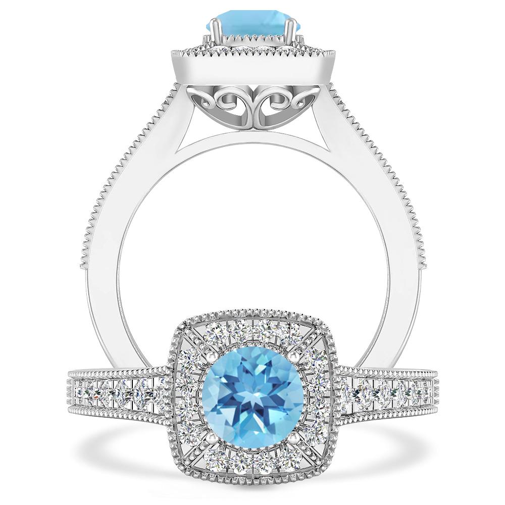 White Gold - Blue Topaz