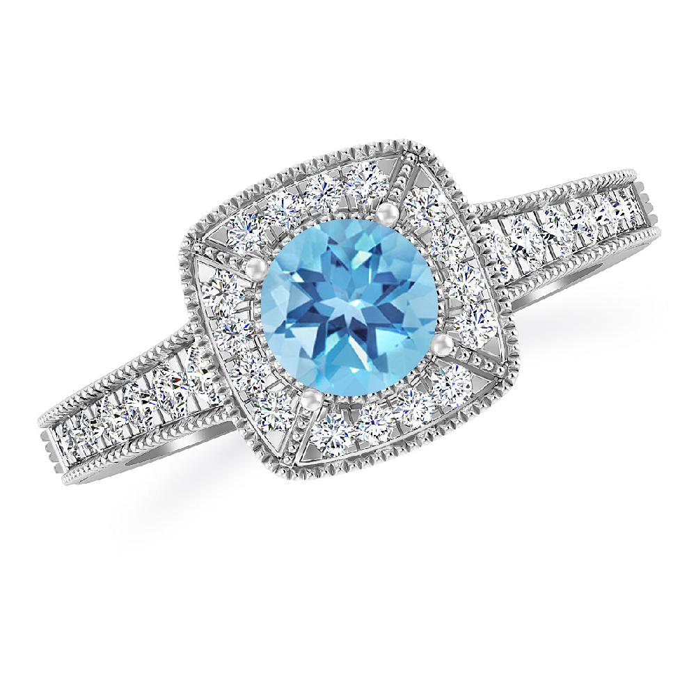 White Gold - Blue Topaz