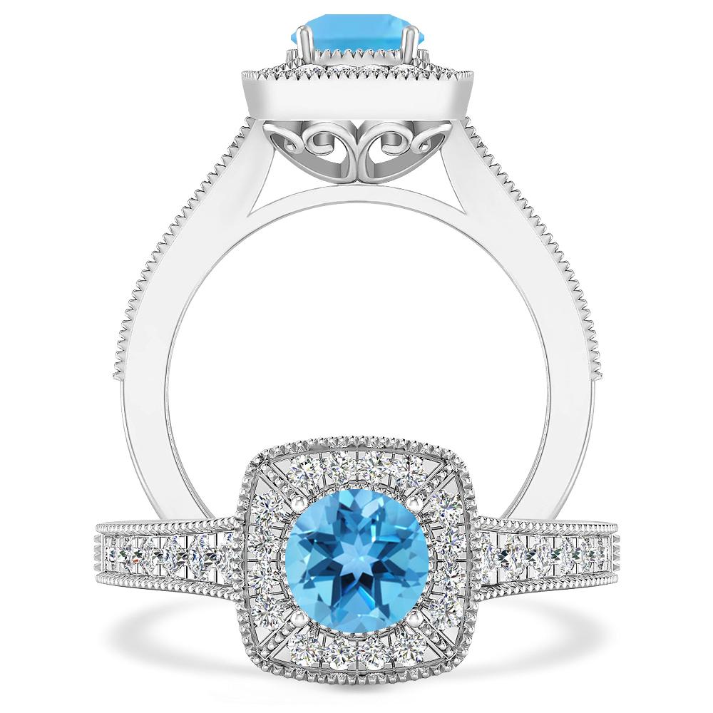 White Gold - Blue Topaz