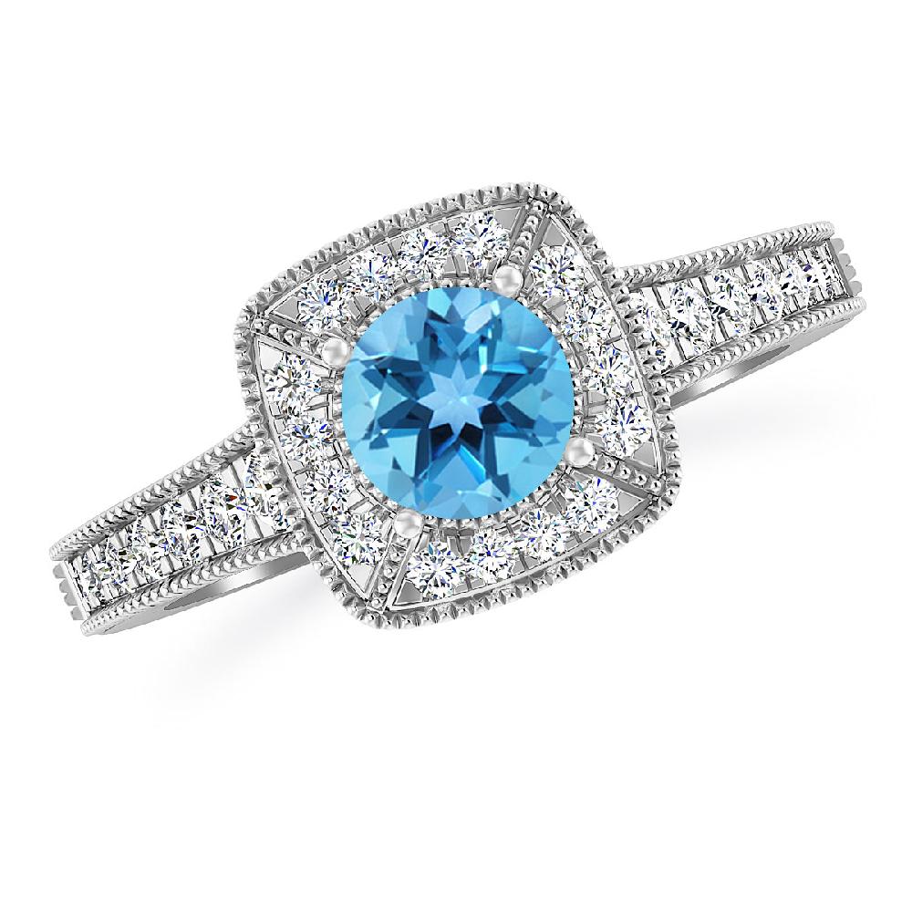 White Gold - Blue Topaz