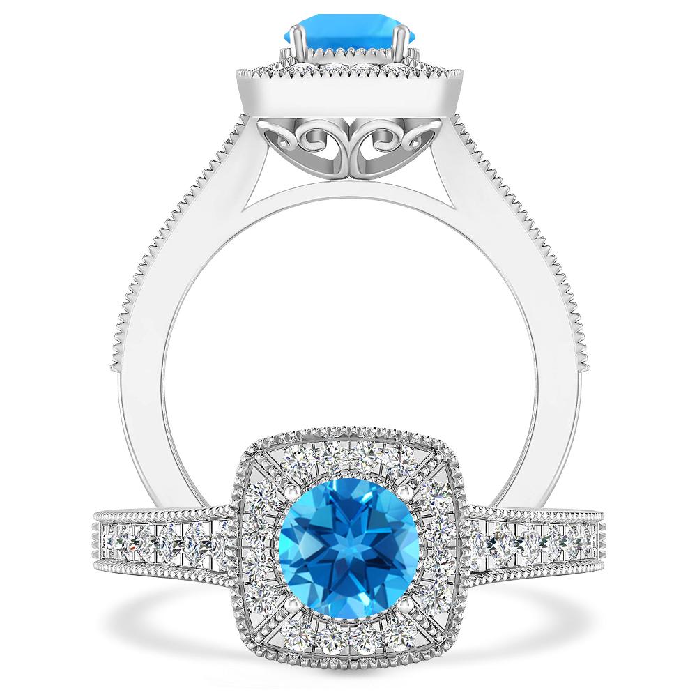 White Gold - Blue Topaz