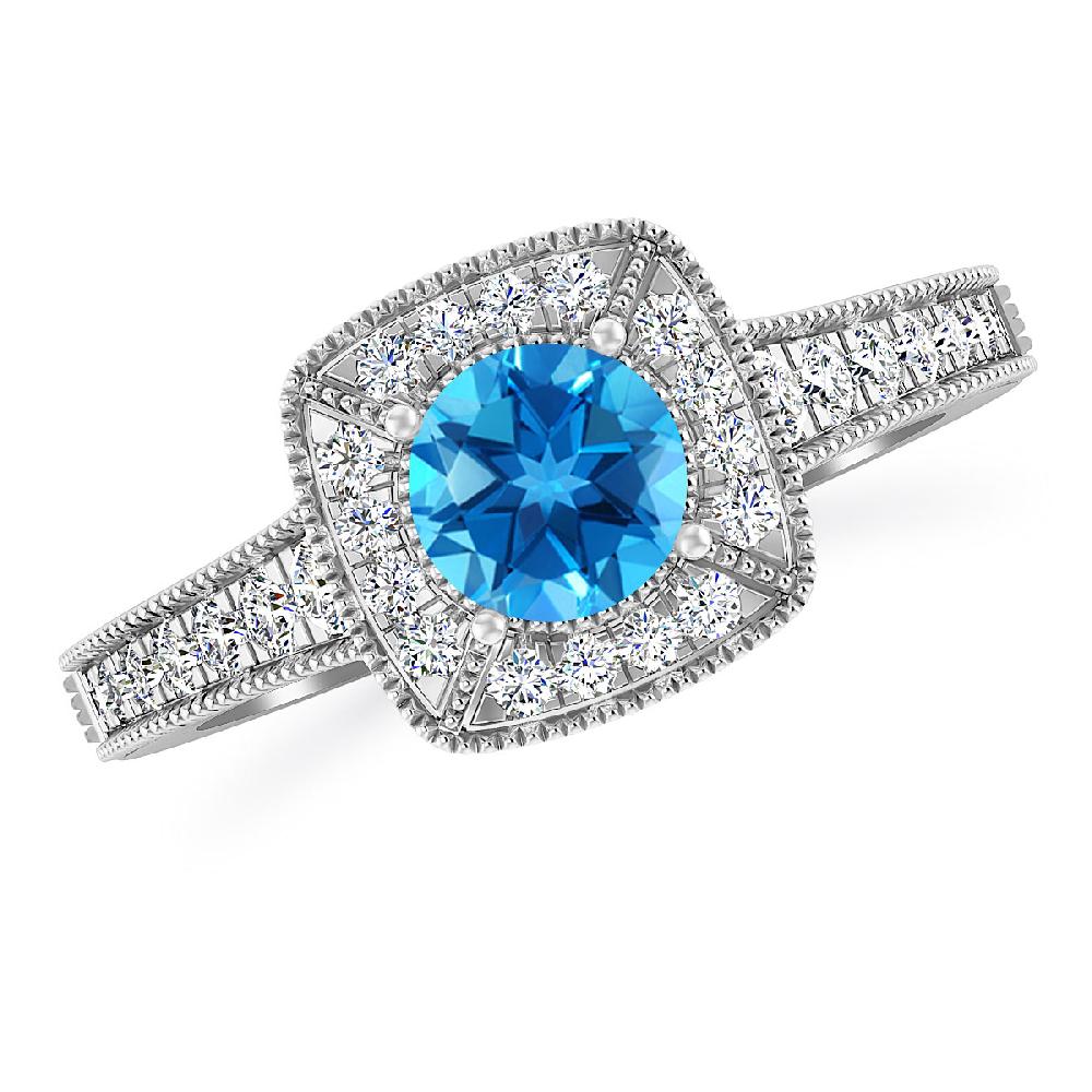 White Gold - Blue Topaz