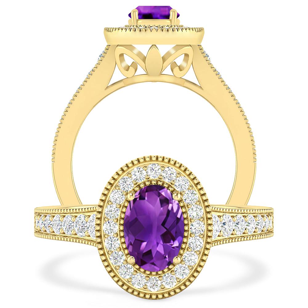 Yellow Gold - Amethyst