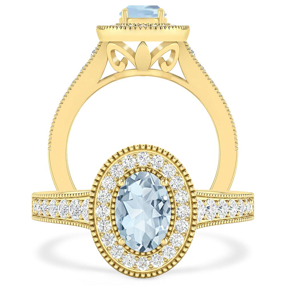 Yellow Gold - Aquamarine