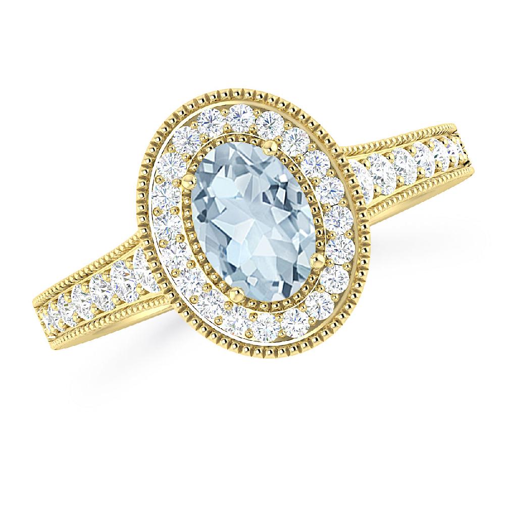 Yellow Gold - Aquamarine