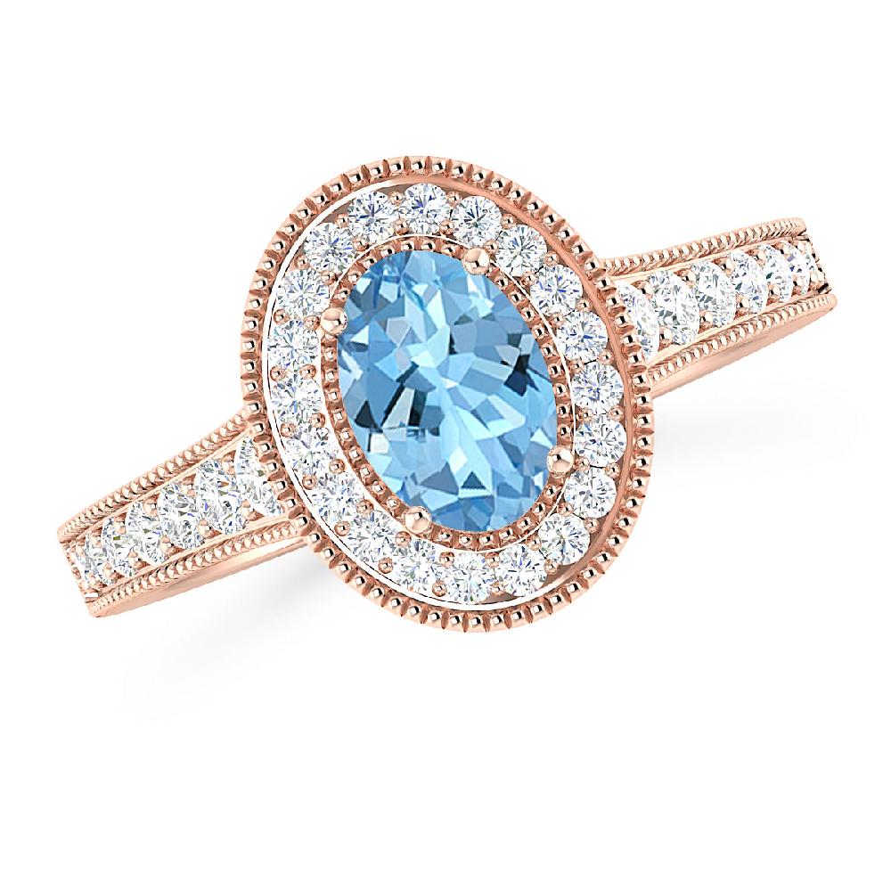 Rose Gold - Aquamarine