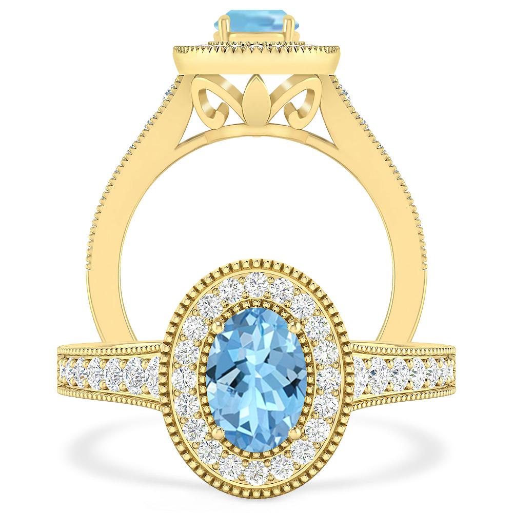 Yellow Gold - Aquamarine