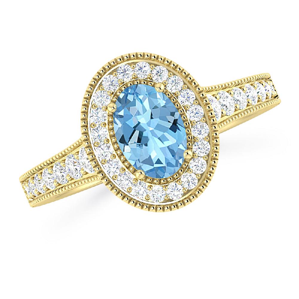 Yellow Gold - Aquamarine