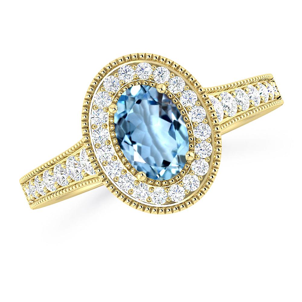 Yellow Gold - Aquamarine