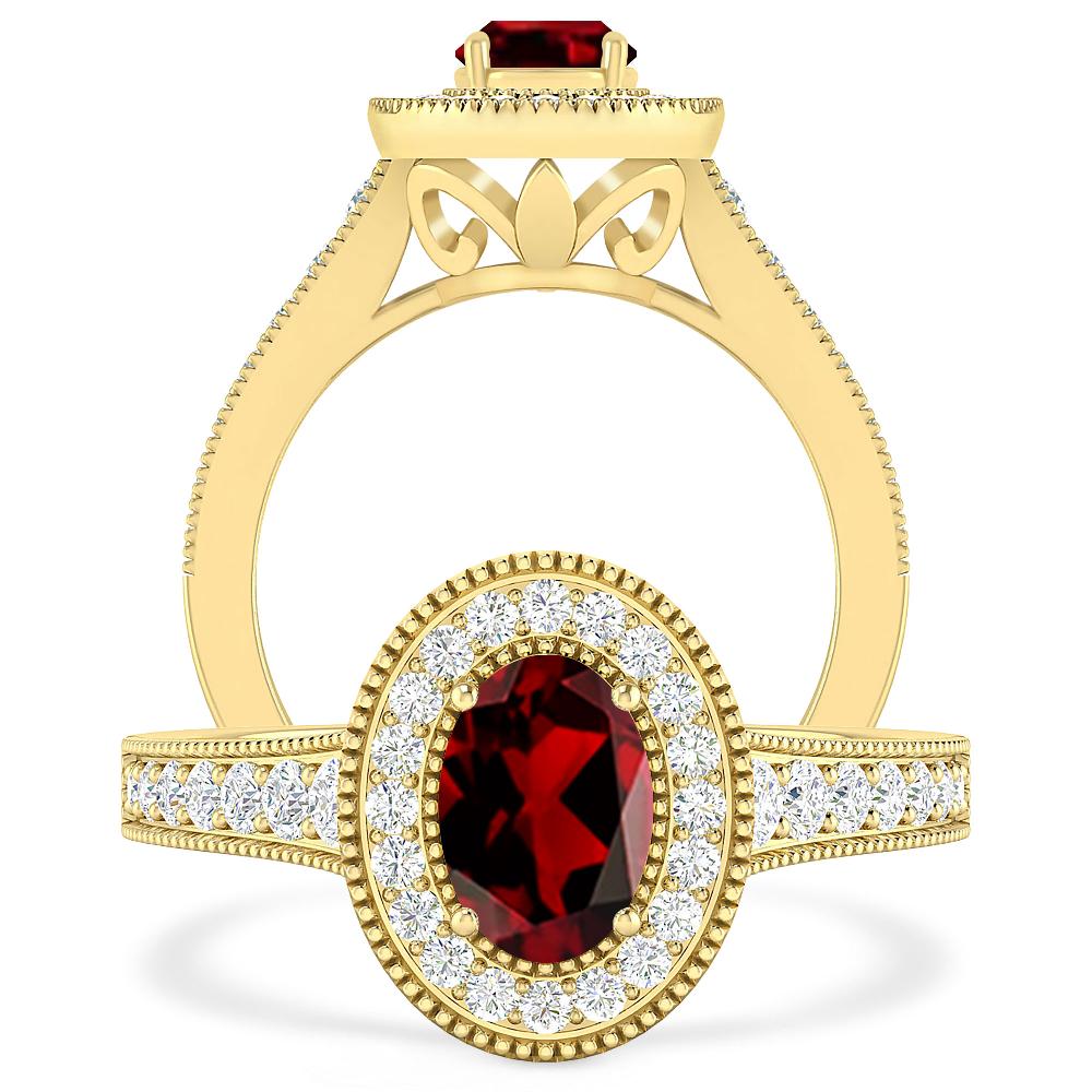 Yellow Gold - Garnet