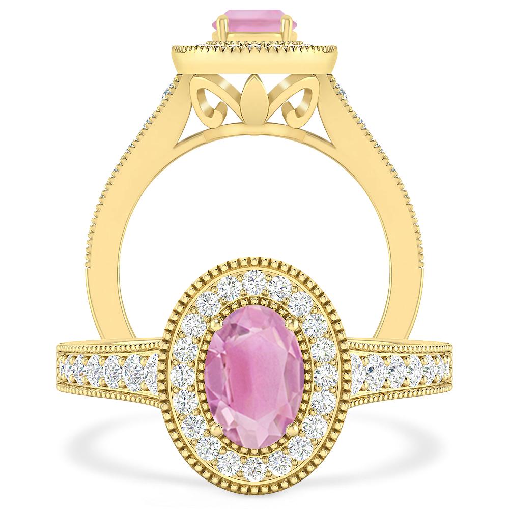 Yellow Gold - Pink Tourmaline