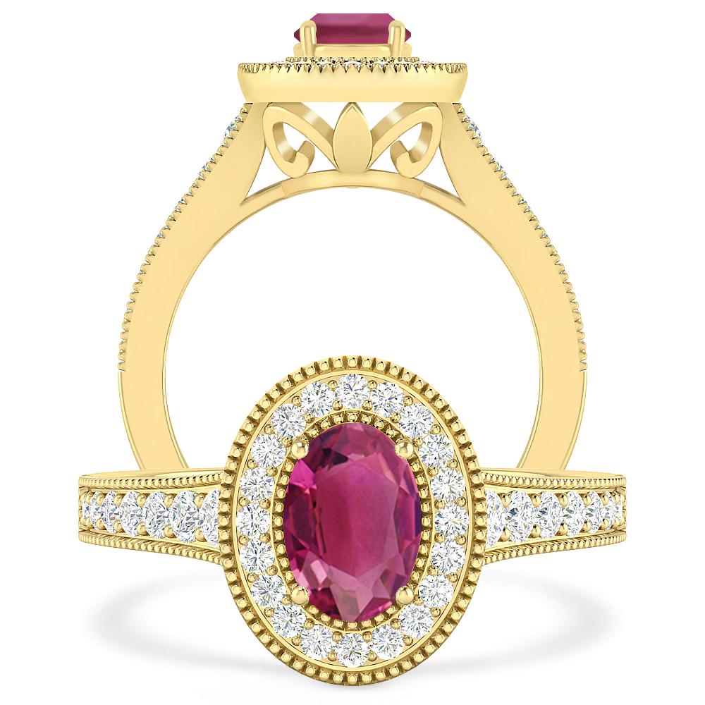 Yellow Gold - Pink Tourmaline