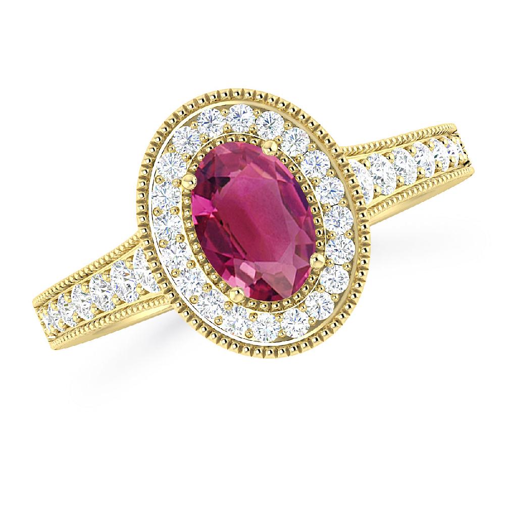 Yellow Gold - Pink Tourmaline