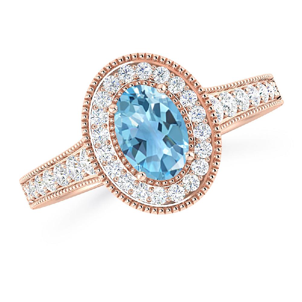 Rose Gold - Blue Topaz