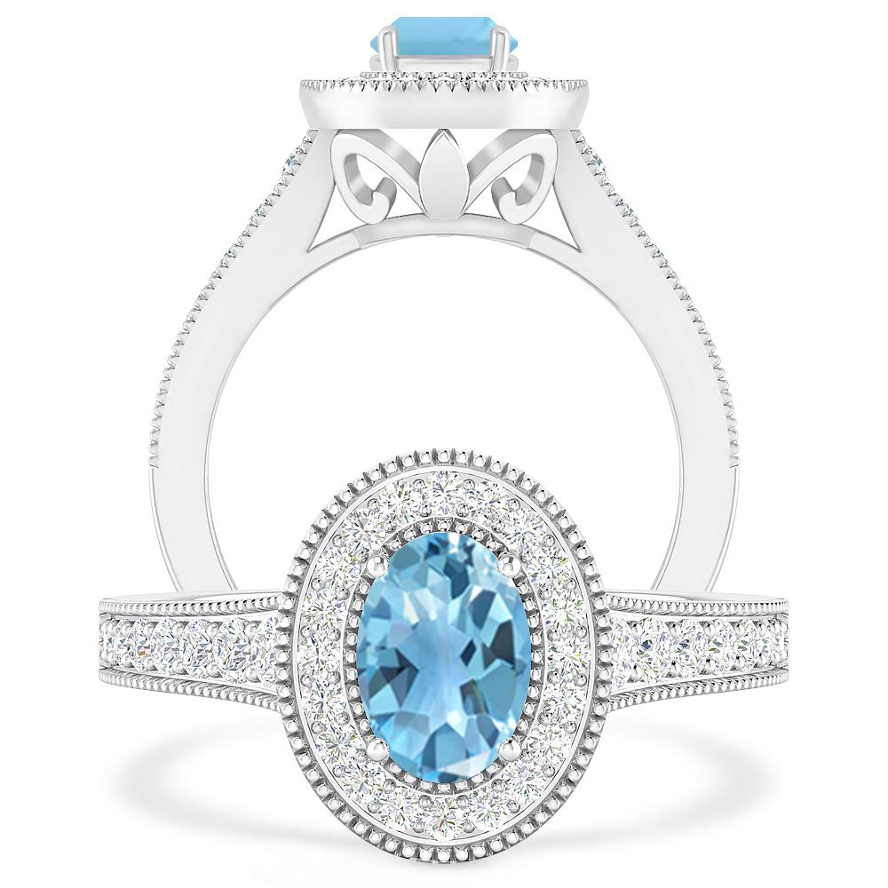 White Gold - Blue Topaz