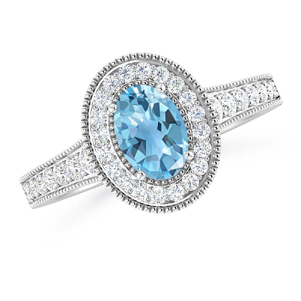 White Gold - Blue Topaz