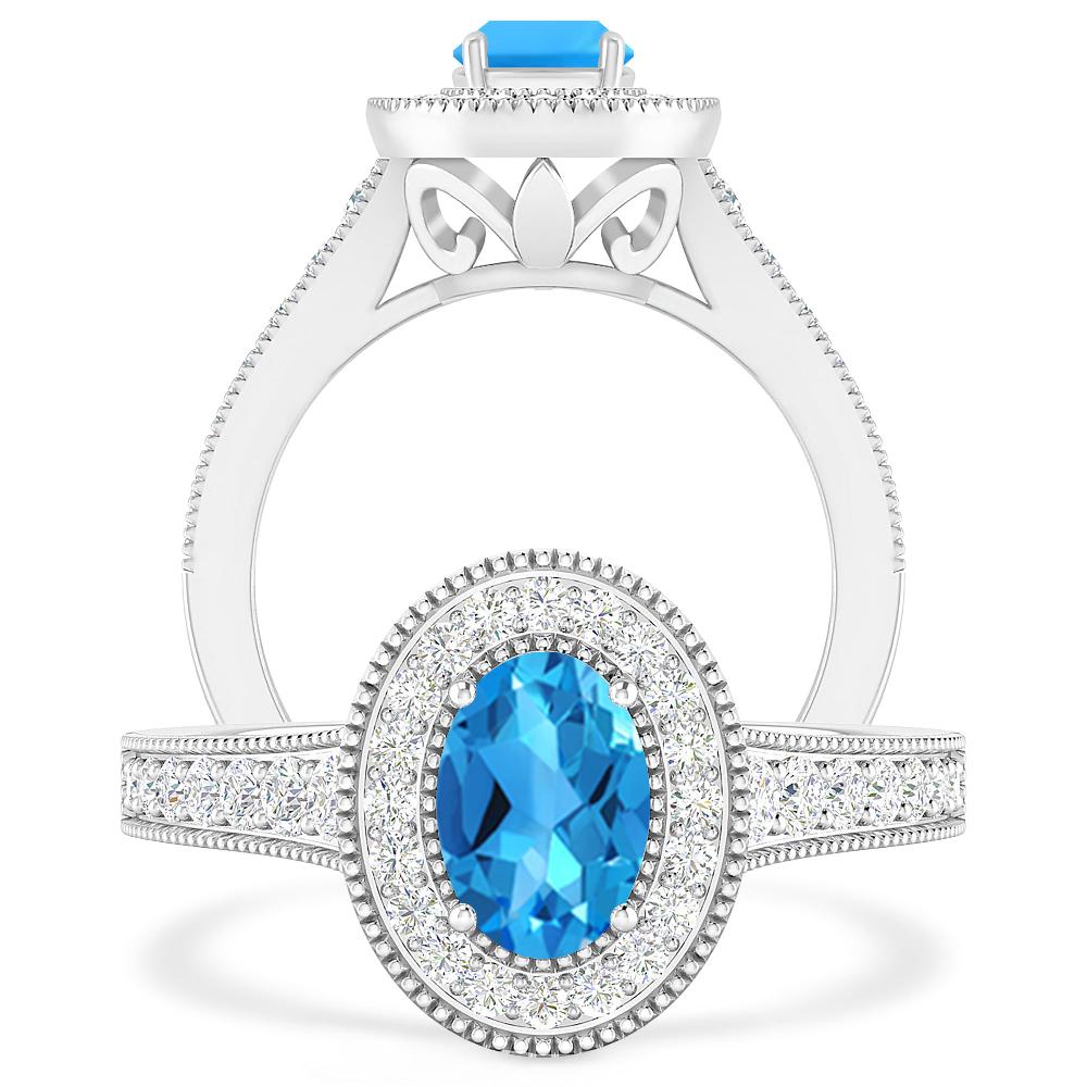 White Gold - Blue Topaz