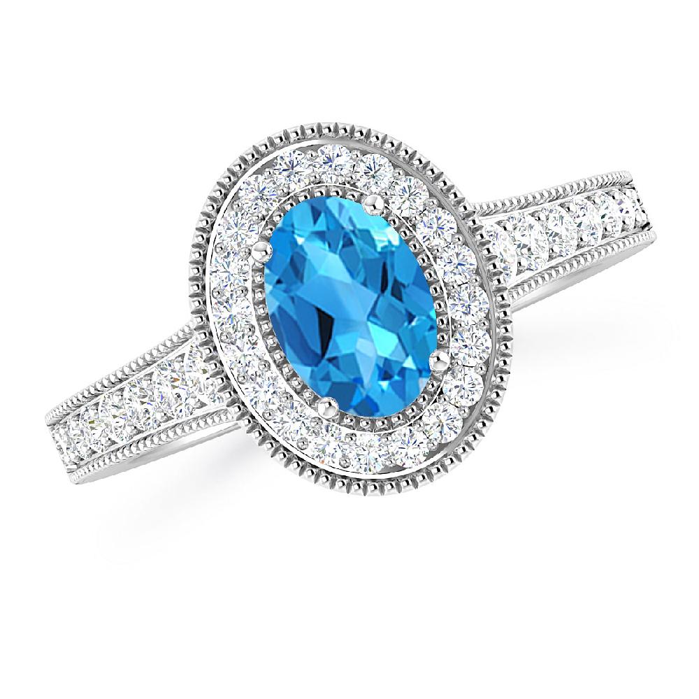 White Gold - Blue Topaz