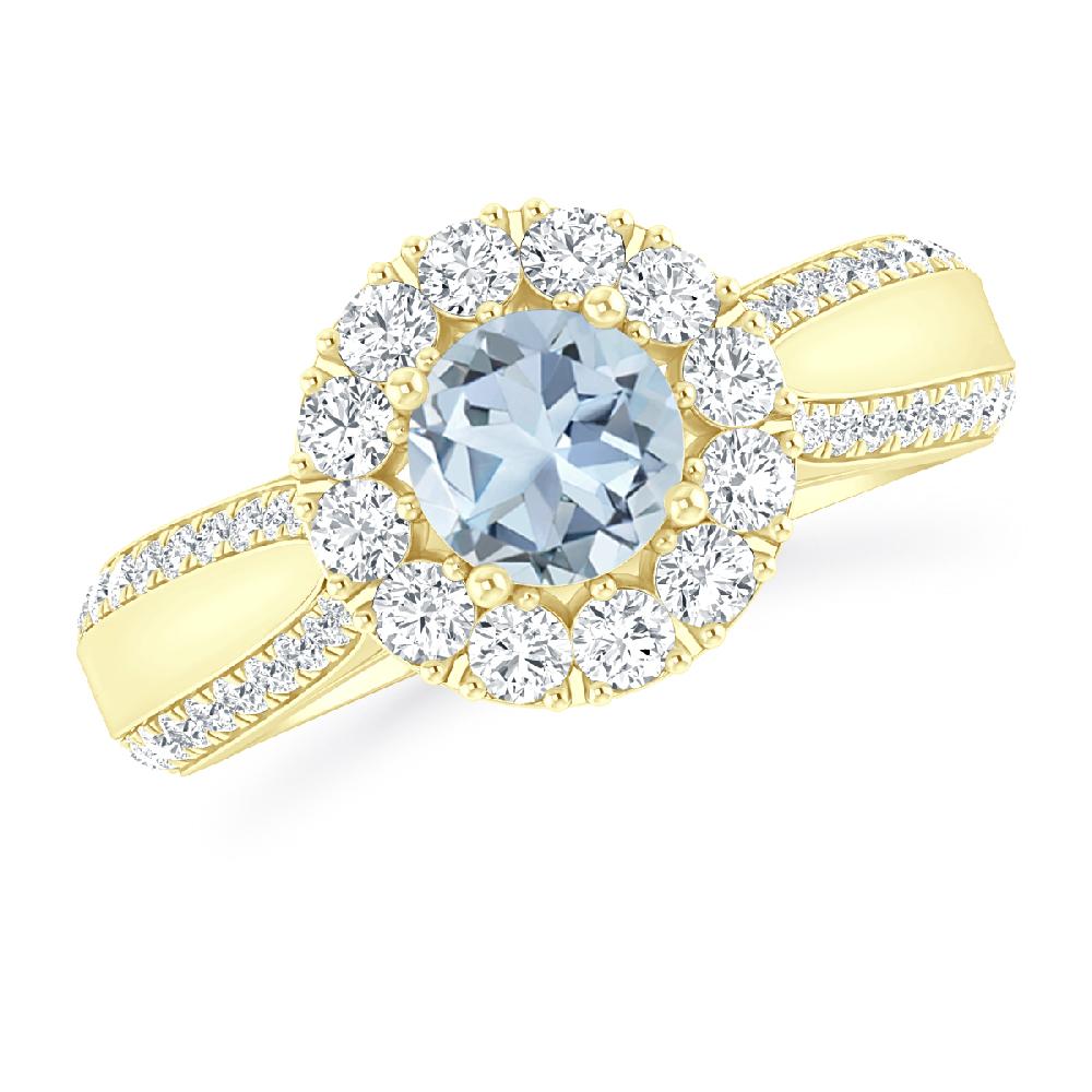 Yellow Gold - Aquamarine