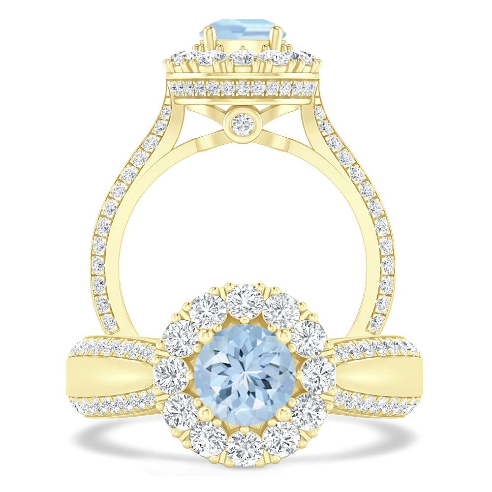 Yellow Gold - Aquamarine