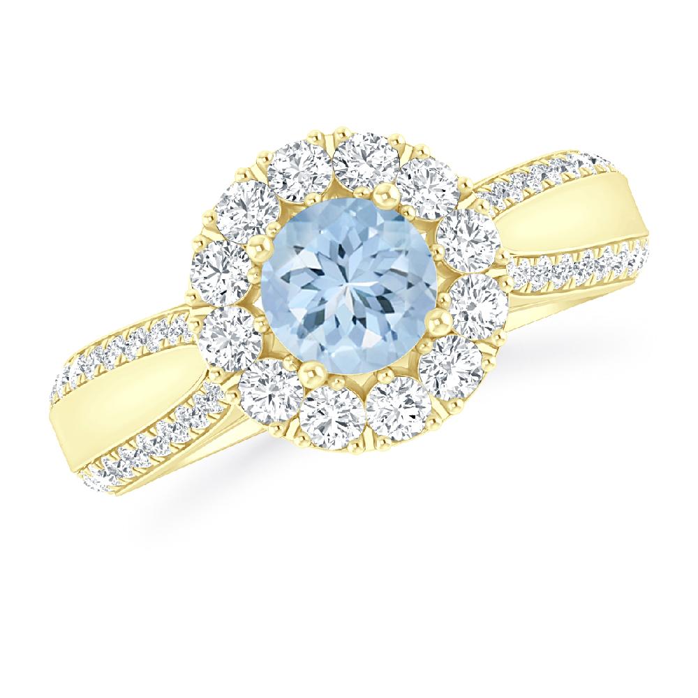 Yellow Gold - Aquamarine