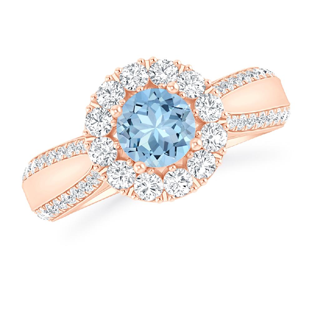 Rose Gold - Aquamarine