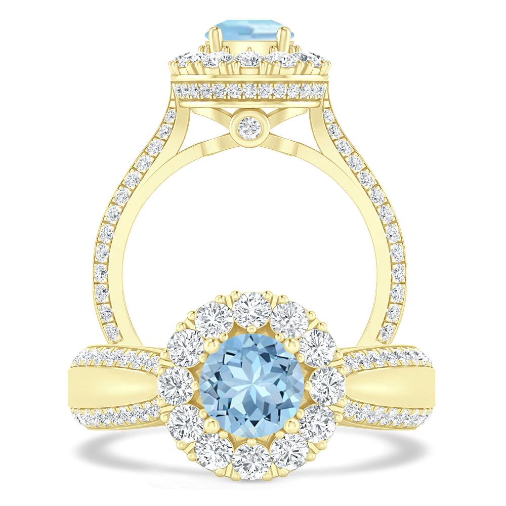 Yellow Gold - Aquamarine