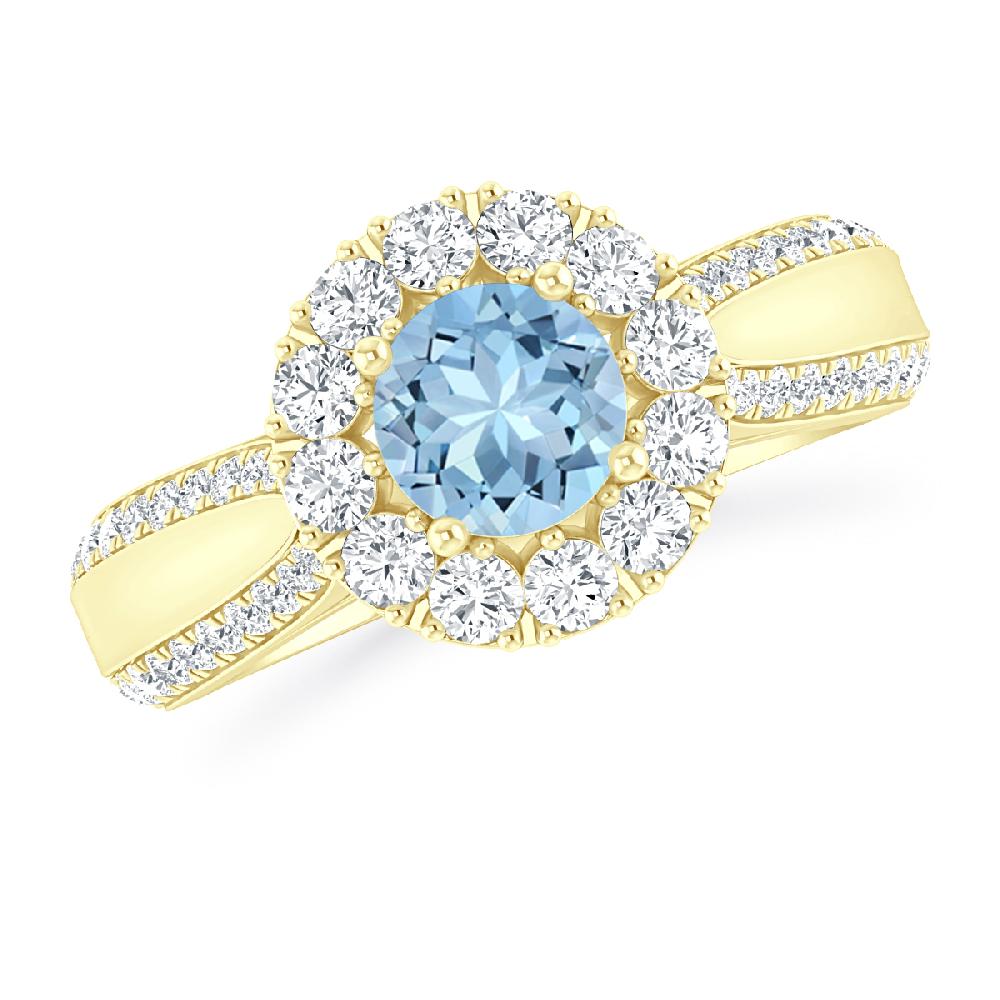 Yellow Gold - Aquamarine