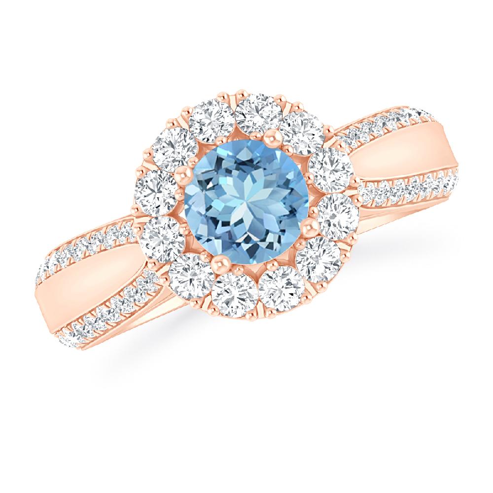 Rose Gold - Aquamarine