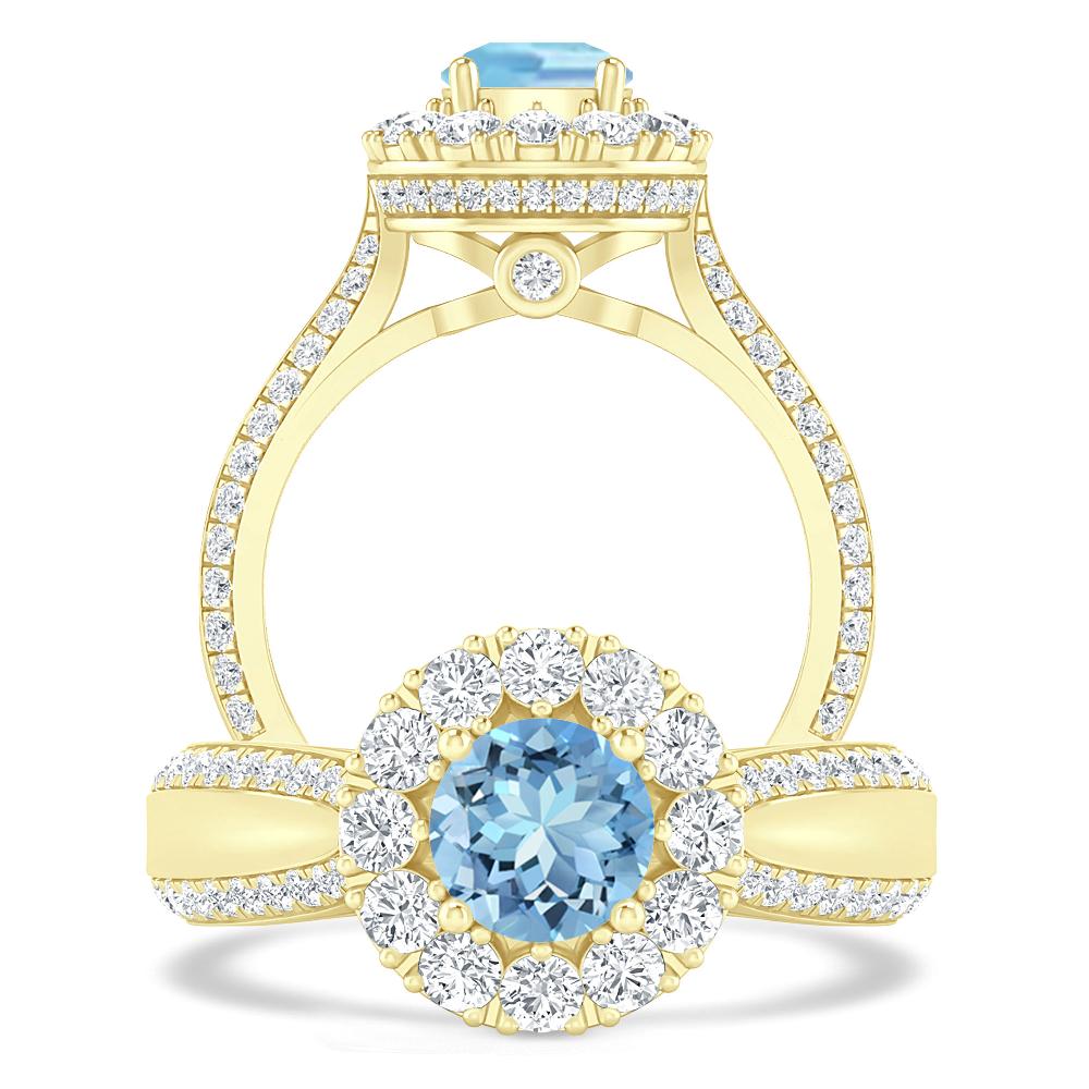 Yellow Gold - Aquamarine