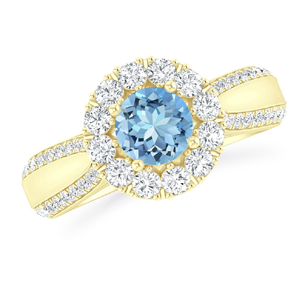 Yellow Gold - Aquamarine